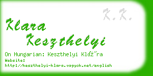 klara keszthelyi business card